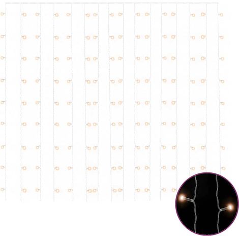 Rideaux lumineux à LED 3x3 m 300 LED Blanc chaud 8 fonctions