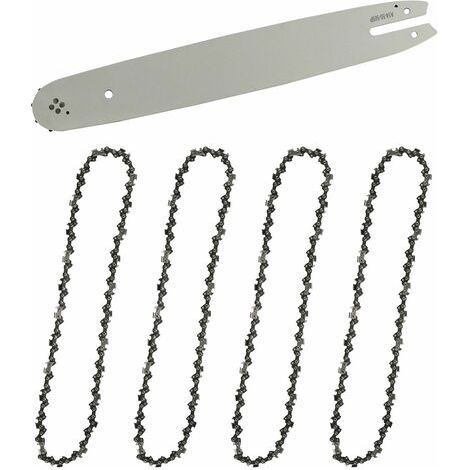 Pair - Guide-chaîne & 4 Chaînes de tronçonneuses,Guide tronçonneuse 35cm,Chaînes de tronçonneuses à gouges carrées 3/8\" 1,3 mm 50 maillons longueur compatible avec STIHL (1/5)
