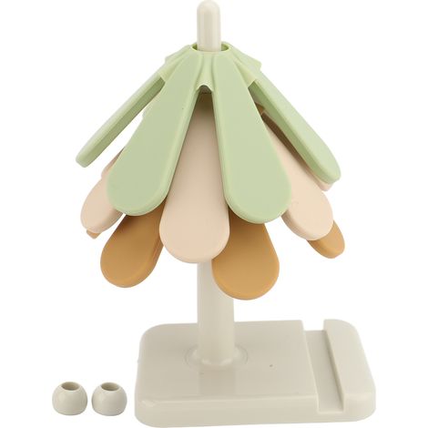 Dessous de plat d'arbre avec isolation thermique, coussinets Anti-brûlure résistants et pliables pour comptoir de cuisine, Base carrée (1/5)