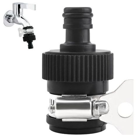 Raccord universel de robinet d'arrosage, adaptateur de tuyau d'arrosage, raccord de robinet d'intérieur 14-22 mm mitigeur rond adaptateur de robinet de cuisine sans filetage manchette réglable en (1/5)