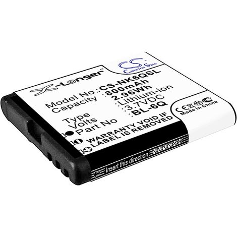 NX - Batterie téléphone, smartphone, GSM pour Nokia 3.7V 800mAh - BL-6QBL6Q (1/4)