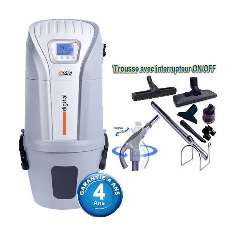 Aspiration centralisée SACH VAC Digital 1.6 kW (jusqu'à 250 m2) + Set inter 9 M + 8 accessoires + 1 kit de nettoyage micro offert - Garantie 4 ans (1/5)