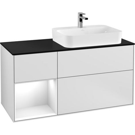 V&B Waschtischunterschrank Wandbeleuchtung Finion 120cm, Pl b m, Rg l g wh. Lac, wh. m Lac (1/2)