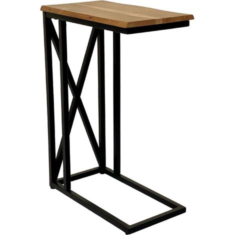 Beistelltisch Laptoptisch massiv natur 47,5x27x67,5 cm Akazie schwarz GRANADA (1/5)
