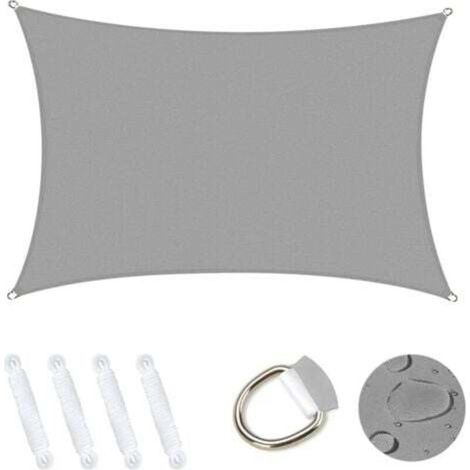 Ineasicer Rectangular Shade Sail 4x5m, Garden Shelter 95% UV Block Sunscreen Awning Waterproof Durable Shade Cloth for Outdoor Patio Garden Backyard Camping Pool - Grey