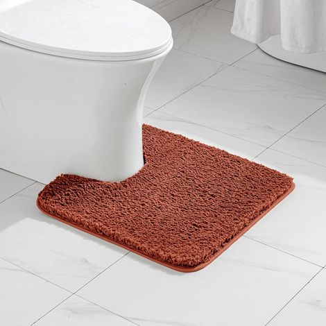 Tapis de Toilette Antidérapant Tapis Super Doux Caramel 50x50cm (1/5)