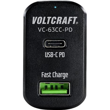 [NEUWERTIG] B-Ware Voltcraft Cas 63 Vc 63 Cc Pd Usb Ladegerät Kfz Ausgangsstrom 3 A 2 X Usb Charge