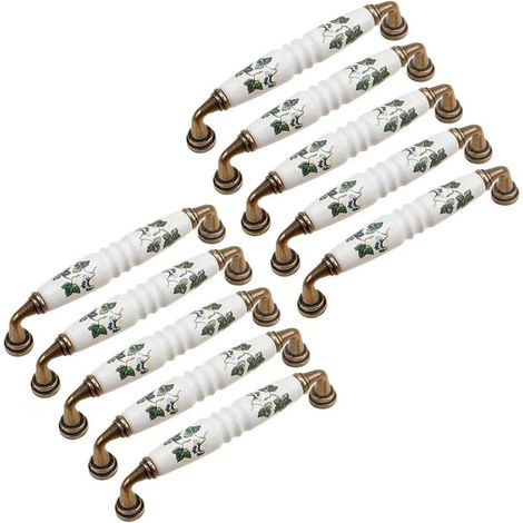 Entraxe de 128 mm, lot de 10 poignées de tirage avec vis de 22 mm pour armoire, tiroir de cuisine, placard, poignées arquées (1/5)