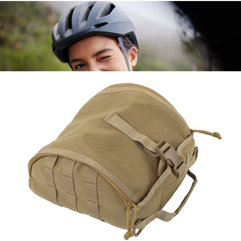 Campinghelm-Tragetasche, wasserdichte Canvas-Tasche mit Klettverschluss, 389 g, khaki, Aufprallschutzausrüstung