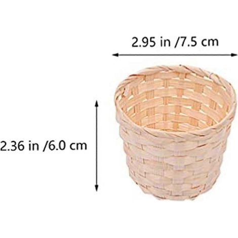 40 mini paniers tressés, sans anse, adaptés aux cadeaux de fête, aux décorations artisanales et à diverses autres occasions (7,5 x 6 cm). (1/4)