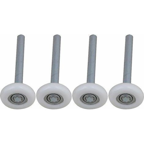 Lot de 4 roulettes de porte de garage en nylon à roulement à billes scellé avec tige de 115 mm (1/5)