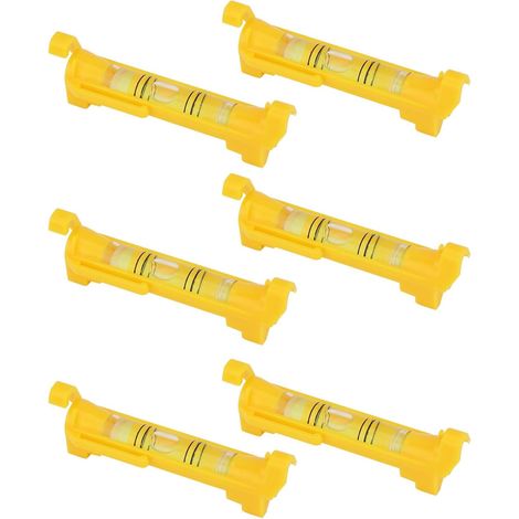 Lntyq 6 Pcs Mini Corde Bulle Niveau,Niveau à Bulle De Chaîne, Mini Corde Niveau Pour Ficelle, Suspendu Ligne Niveau, Suspendue Ligne, Ficelle, Tuile, jaune (1/5)