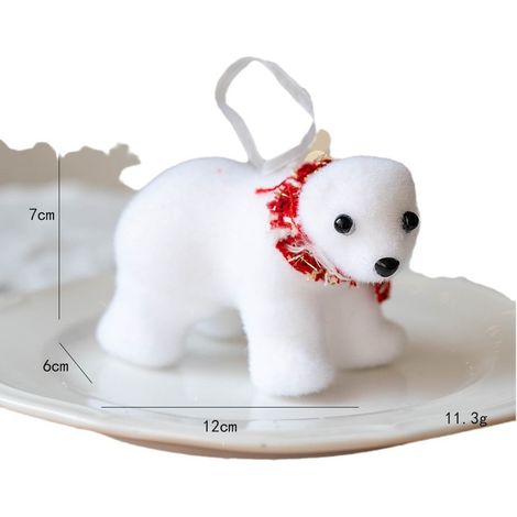 Guirlande En Peluche Ours Polaire - Décoration De Noël Pour Arbre À Langer - Blanc - 1 Pièce (1/3)