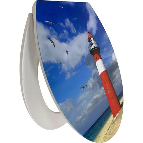 Primaster WC-Sitz mit Absenkautomatik Nordsee weiß Toilettensitz Klobrille (1/2)