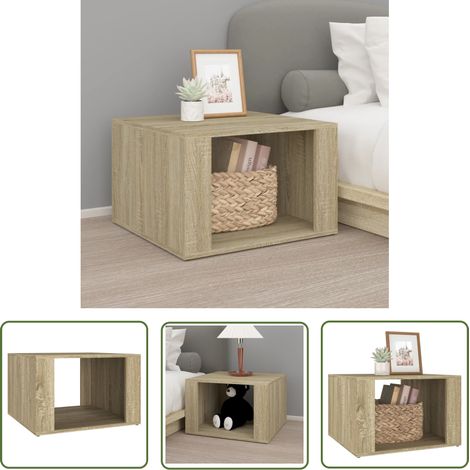 The Living Store Nachttisch Sonoma-Eiche 57x55x36 cm Holzwerkstoff - Nachttisch - Wohnzimmer Dekoration - Holzwerkstoff Möbel - Esszimmer Tisch - Sideboard (1/5)