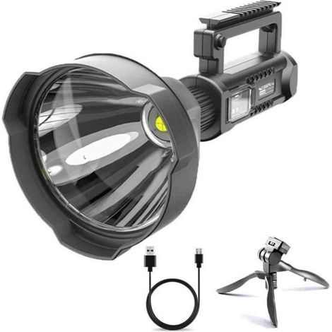 Extrem leistungsstarke, wiederaufladbare, wasserdichte LED-Campinglampe mit USB-Anschluss und Basisstation für Notfälle, Wandern und Jagen. (1/4)