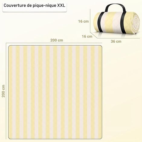 Couverture Pique Nique 200x200 cm - Tapis Picnic Pliable (1/2)