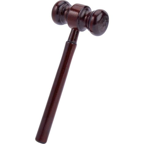 Marteau Tribunal en Bois Marron Accessoire Juge Costume Bureau Panneau Président Club Vente aux Enchères Cadeau pour Avocats Juges 6.5x17cm (1/5)