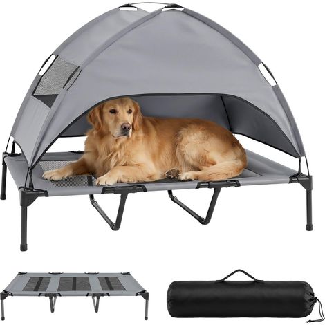 COSTWAY Brandina per Cani Rialzata con Tettuccio Rimovibile(122,5x91x95cm) (1/5)