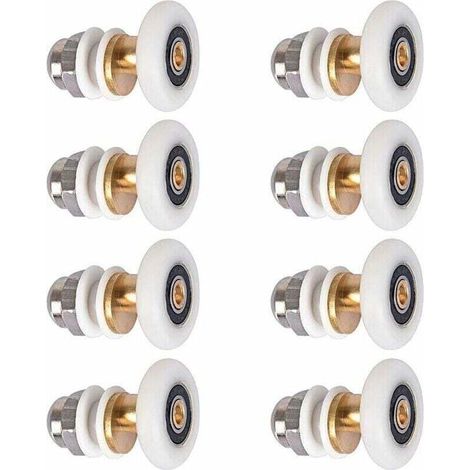 Roulette pour porte de douche - Roulettes coulissantes - Porte Rouleau - Roue de secours - 8pcs - 23mm (1/4)