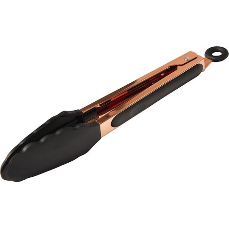Pinces de cuisine en silicone de 23 cm (9 pouces), couleur or rose premium, pour barbecue