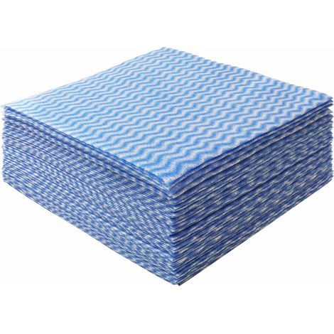 Bleu Lavettes Réutilisable Chiffon,lingettes jetables Lot de 100 Serviettes.Durable et Absorbant Utilisé dans la Cuisine,la Salle de Bain,la Voiture,etc (1/4)