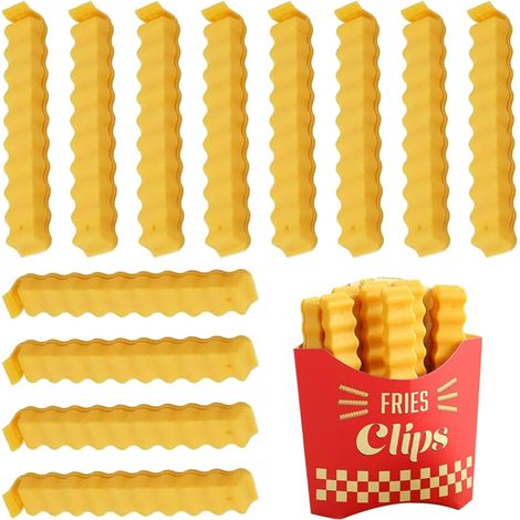 Pommes-Clips: 12 niedliche, Pommes-förmige Beutelclips zum Verschließen geöffneter Beutel