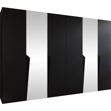Armario Hartford 612, Negro, 202x300x52cm, Puertas de armario: Con bisagras, Número de estantes: 0 (1/5)