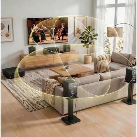 Sistema de cine en casa 5.1 inalámbrico Dolby Atmos WiSA, negro DESVIAE (1/5)