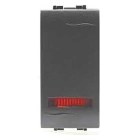 MARLANVIL - DEVIATORE UNIPOLARE 16A 250VCON SPIA LUMINOSA SERIE ONDA COLORE GRIGIO ART. 7708.6