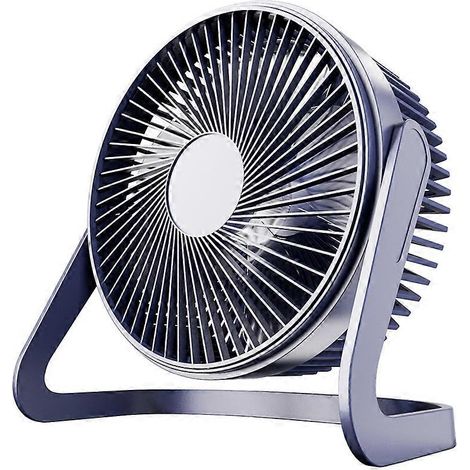 HONORNIC - Ventilateur de bureau USB, 1 ventilateur de bureau bleu, 3 vitesses, rotation à 360°, silencieux, portable, idéal pour le bureau.