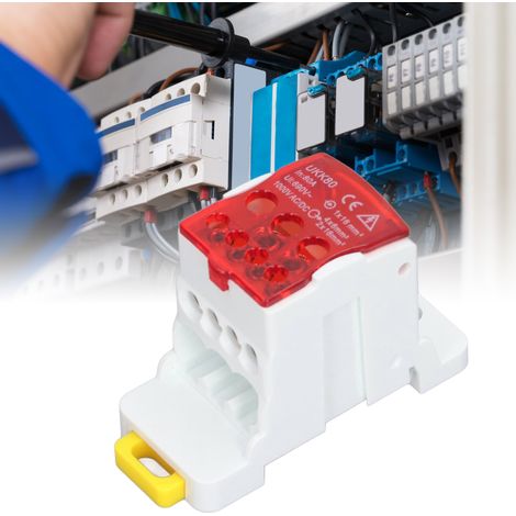 Boîte de jonction unipolaire sur rail UKK80 C45, interrupteur de jonction connectable, 690 V 80 A, rouge (1/5)