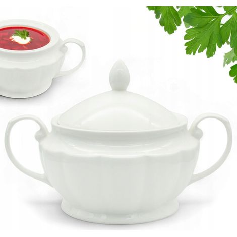 TURZEN mit Deckel, 3,5 l, für Suppe, Brühe, GEFÄSSE, geschlossene Schüssel, TISCH