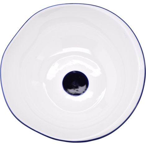 Porzellan-Salatschüssel 2 l Weiß und Marineblau Krog Duka (1/5)