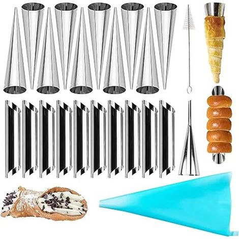 Moules à canori, ensemble de 23 moules à canori, moules à beurre en acier inoxydable, adaptés aux pâtes feuilletées (1/5)
