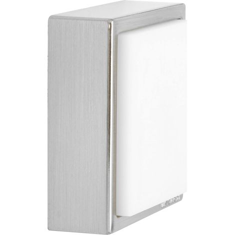 WAGNER Fermaporta AVVITARE o INCOLLARE - 40 x 40 x 13 mm I Fermaporta a muro I Corpo in zinco pressofuso con effetto inox, protezione paracolpi in gomma termostatica bianco - 15515811 (1/5)