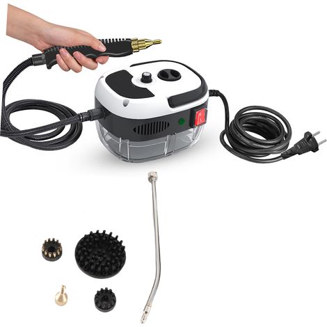 Nettoyeur haute pression électrique, nettoyeur vapeur haute température multi-usages avec 3 têtes de brosse, 1500 W pour cuisine, salle de bain, sol, intérieur de voiture, nettoyage sans produits chim