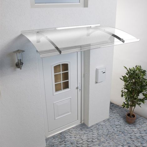 AUVENT - MARQUISE DE PORTE D'ENTRÉE MÉLANIE - Coloris - Gris clair, Longueur - 150 cm, Profondeur totale - 90 cm