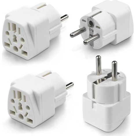 Universal Reisestecker Adapter Konvertierungsstecker Abgerundeter europäischer Standard 4St (1/4)