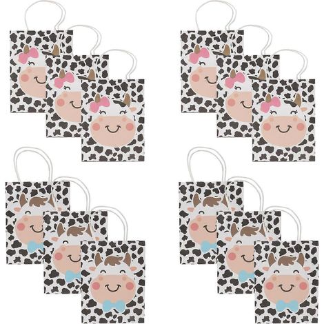 12 sachets cadeaux en papier pour gâteaux, bonbons et autres gourmandises, à motifs vache. (1/5)