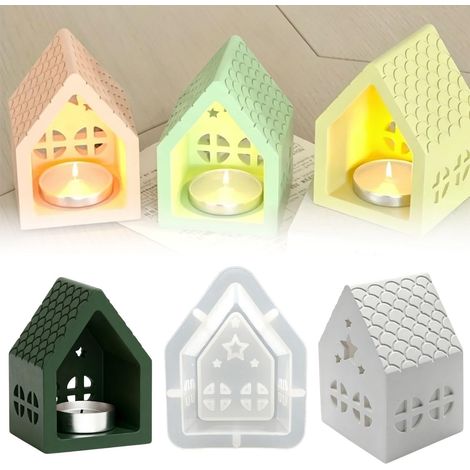 Christmas silicone molds in the shape of a house with a window (1/5)
