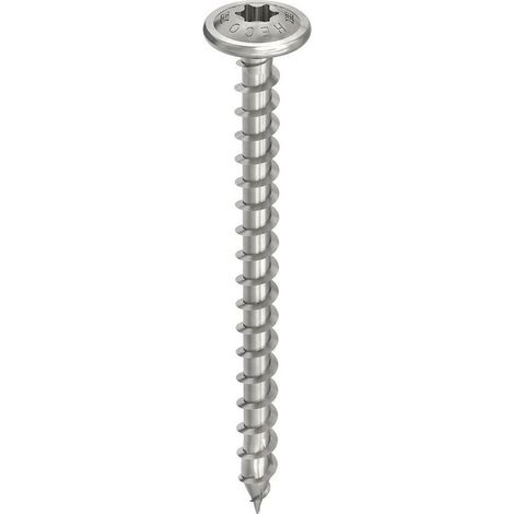 Vis HECO-Topix-Plus Inox - Ø6x40mm - Tête Ronde large - Filetage Total - T30 - Boite de 200 - 61802