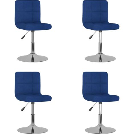 Lot de 4 Chaises pivotantes  Chaises de salle à manger Chaise de cuisine  Bleu Tissu 92840 (1/5)