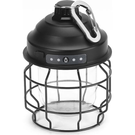 Lampe de camping Vintage Lantern avec 3 niveaux de luminosité réglables, IPX4 étanche, crochet pour camping, barbecue, voyage en plein air (1/5)