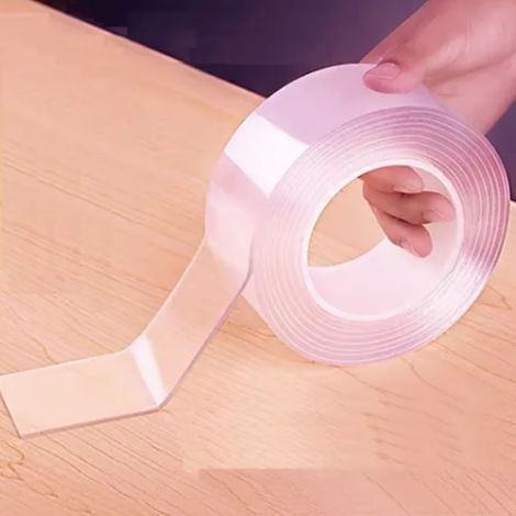 3-teiliges, doppelseitiges Nanometer-Klebeband, transparentes Acryl, wasserfest, rückstandsfrei, stark, 30 mm (1/5)