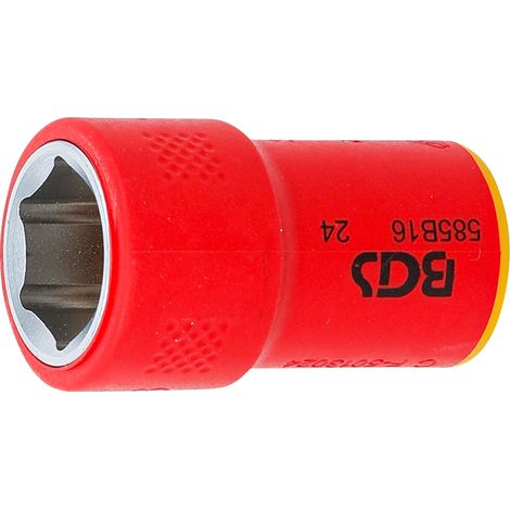 BGS 35876 VDE-Steckschlüssel-Einsatz Sechskant, An trieb Innenvierkant 10 mm (3/8"), SW 16 mm (1/4)