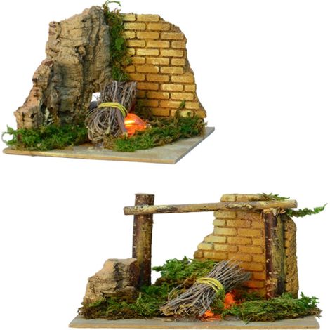 Fuoco per Presepe 15x15x14 cm Modello Assortito Peraga Christmas