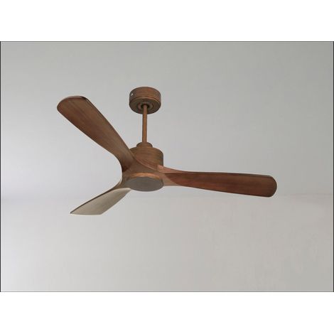 Modulo Regular Ring - Super destratificateur et ventilateur DC 166 cm Chrome pales bois rouge sans Lumière 30 à 60 m² (1/5)