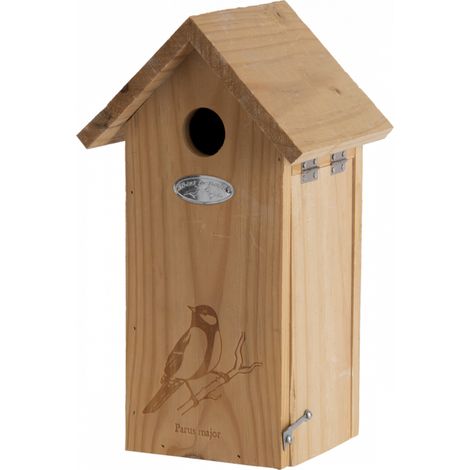 Nichoir mésange charbonnière silhouette - 14,1 x 17,1 x 30 cm - Beige - Livraison gratuite (1/5)