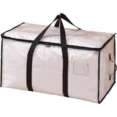 Lot de 3 Sacs de Rangement Vetement Transparente 72L – Boîte de Rangement Sous Lit/Armoire,Housse Rangement Couette Organisateur de Placard, Pliable avec Fermeture Éclair et Poignées